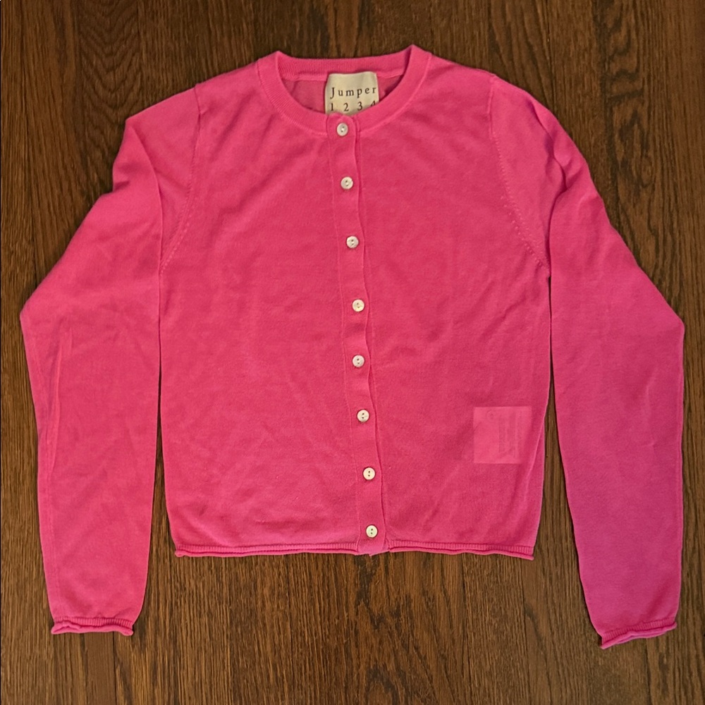 Hot Pink Button-Up Cardigan